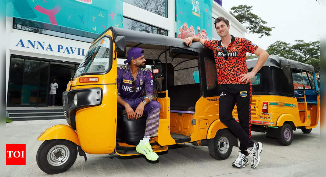 IPL 2024 Final, KKR vs SRH: Watch – Pat Cummins and Shreyas Iyer’s tuk-tuk ride to Marina Beach for… | Cricket News – Times of India