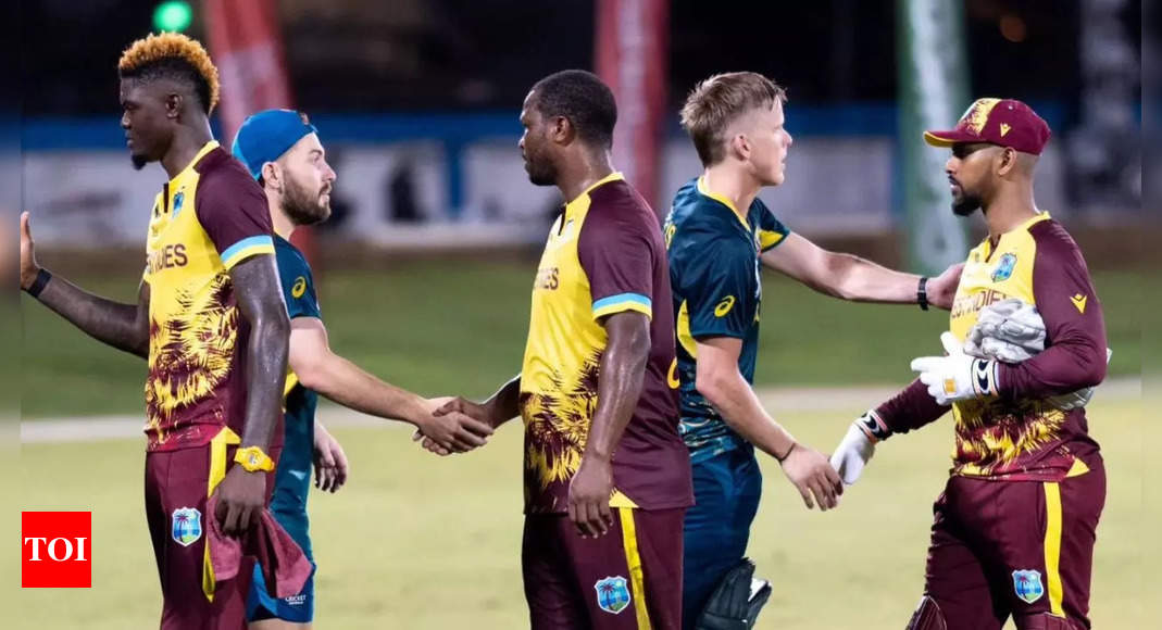 West Indies put up 257 runs while batting first, beat Australia in T20 World Cup warm-up game | Cricket News – Times of India
