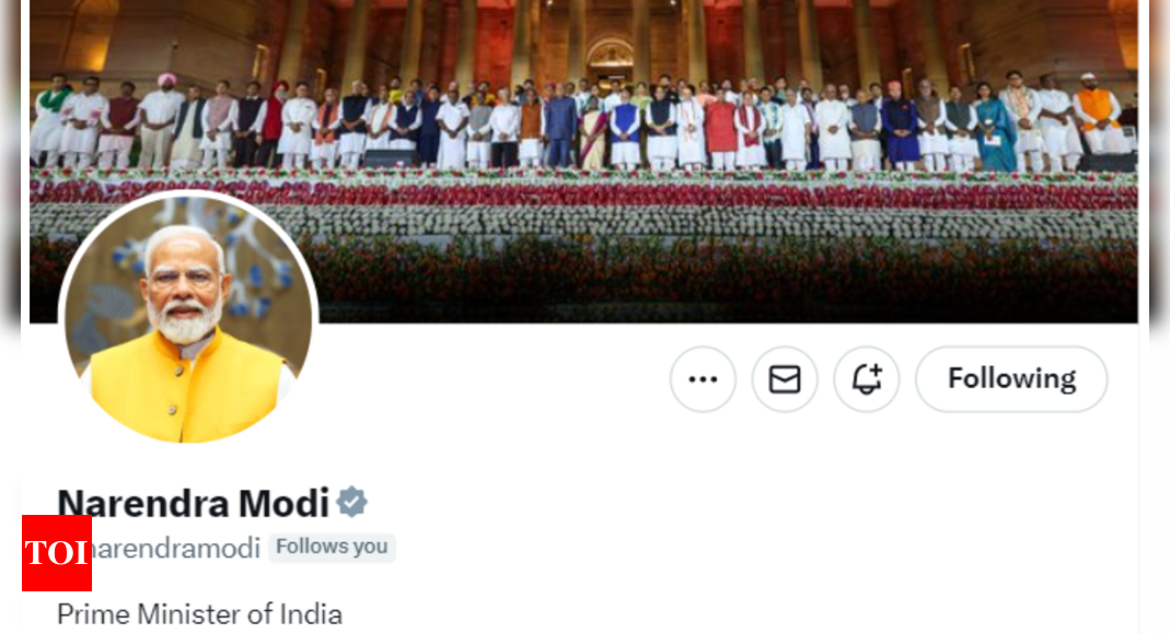 PM Modi, PMO’s X accounts refreshed for third term: New DP and cover image signal renewed era | India News – Times of India