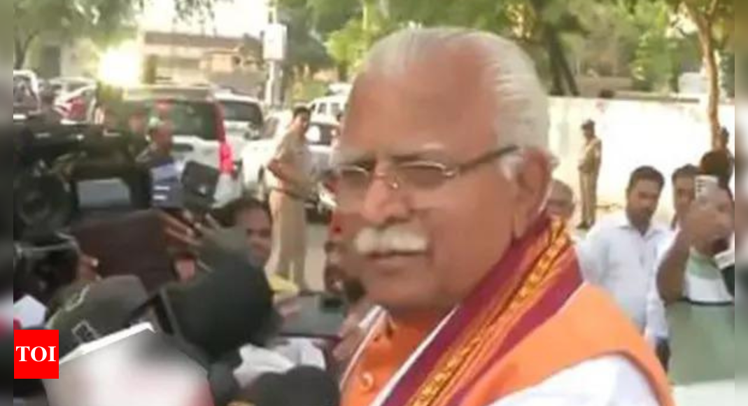 Former Haryana CM Khattar cast his vote, says, 'Congress candidate not a challenge for me' | India News - Times of India