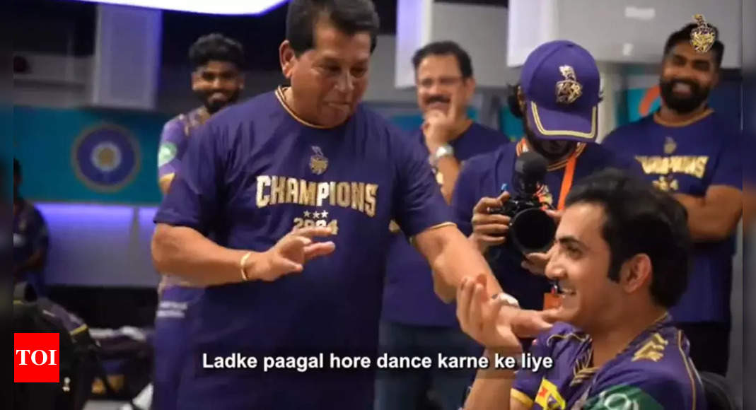 ‘Ladke pagal ho rahe hai dance karne ke liye’: Gautam Gambhir’s playful interruption goes viral – Watch | Cricket News – Times of India