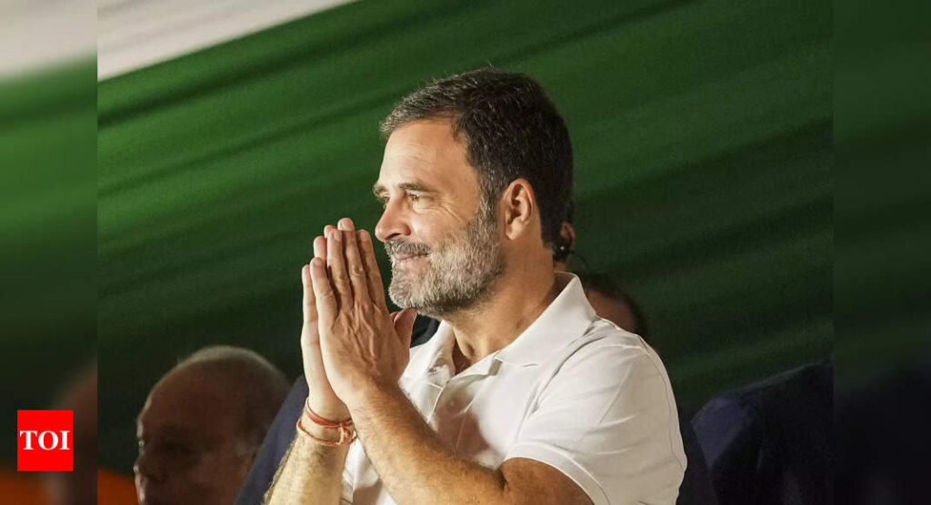 Lok Sabha elections: Close shave for Congress leader Rahul Gandhi as dais collapses during election rally in Bihar | India News – Times of India