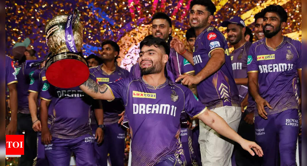 'Unfiltered joy & pure adoration like a child's dream coming true': Watch KKR star Rinku Singh's exuberant celebration | Cricket News - Times of India