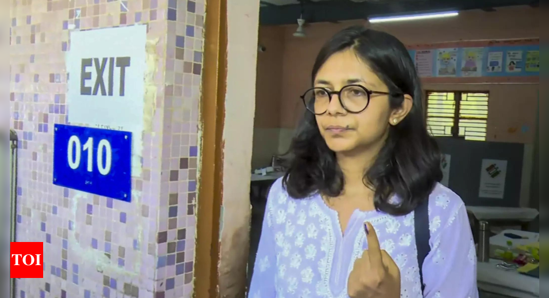 ‘Women’s participation in politics very important’: AAP MP Swati Maliwal after casting vote in Delhi | India News – Times of India