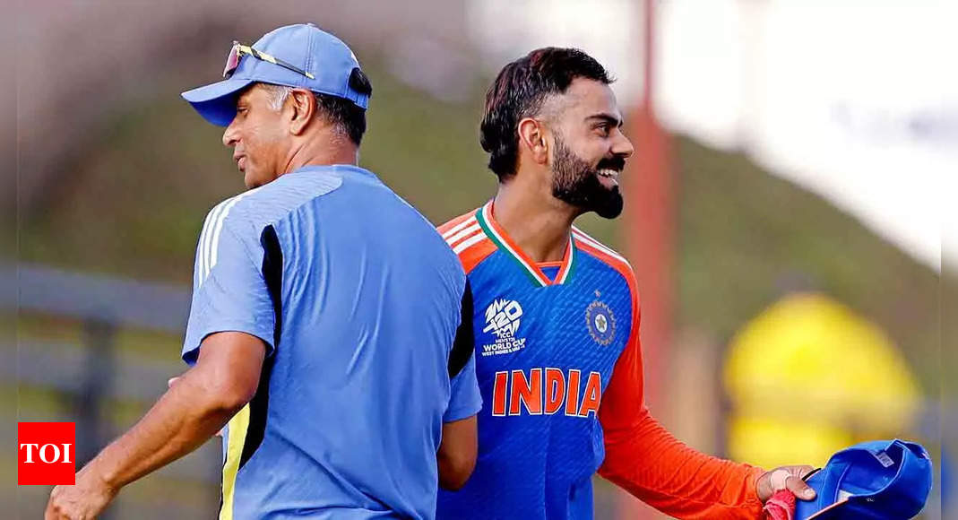 'Big one coming up...': Rohit Sharma, Rahul Dravid back Virat Kohli for scoring runs in T20 World Cup final against South Africa - Times of India