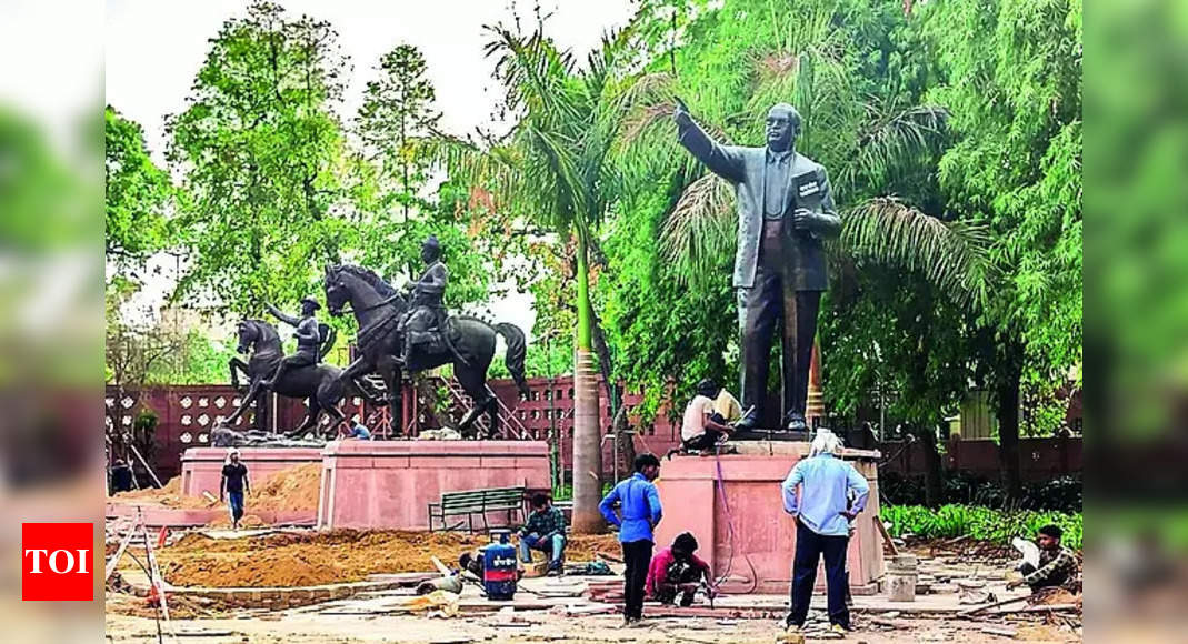 Gandhi, Ambedkar Parliament statues relocated, govt draws Congress fire | India News – Times of India