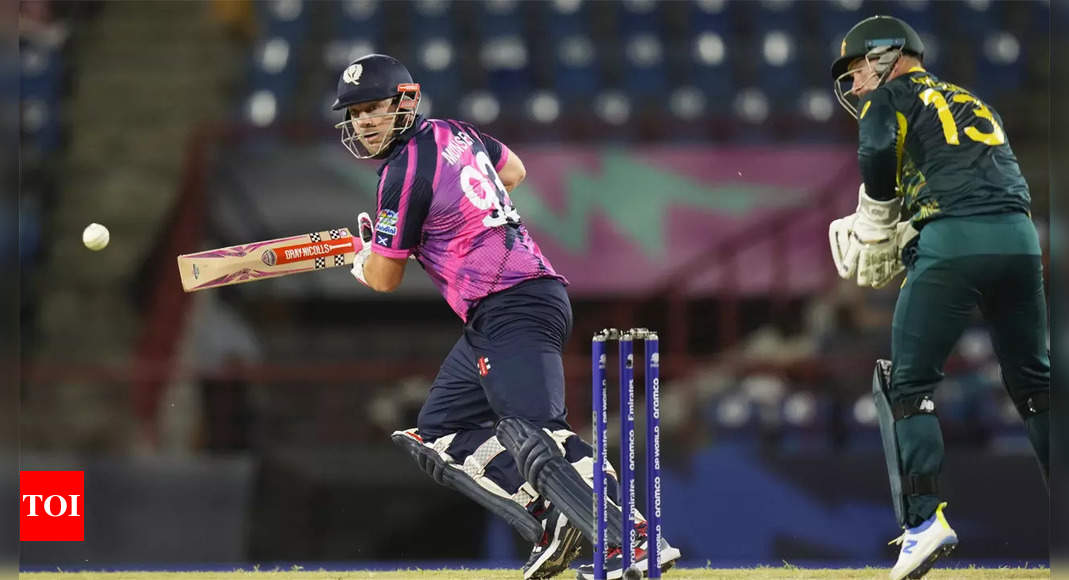 Scotland 93/2 in 9.1 Overs | AUS vs SCO Live Score, T20 World Cup 2024: Scotland off to a strong start   - The Times of India