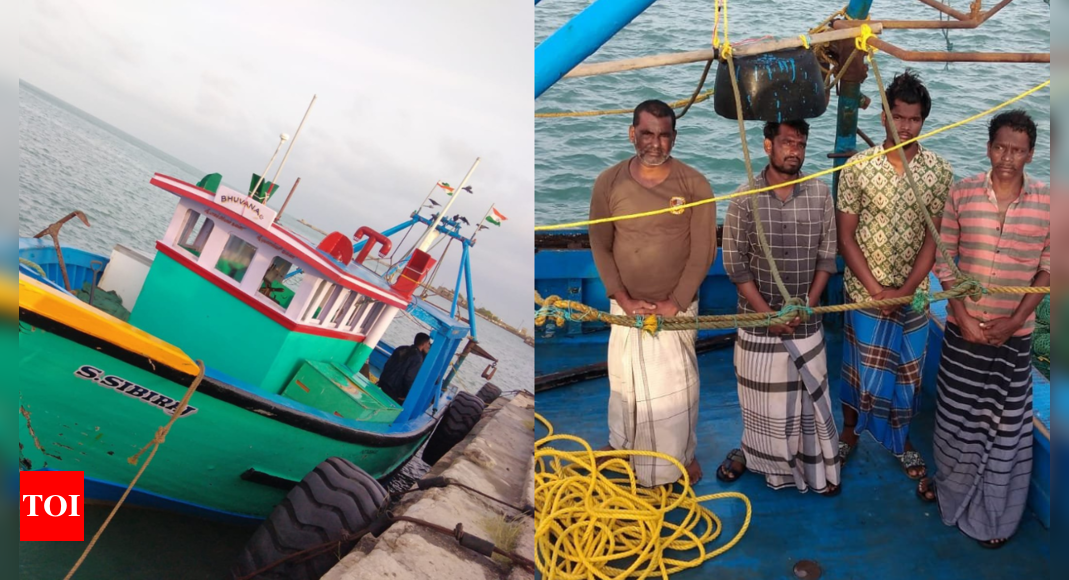 Sri Lankan Navy arrests four Tamil Nadu fishermen for 'trespassing' | India News - Times of India