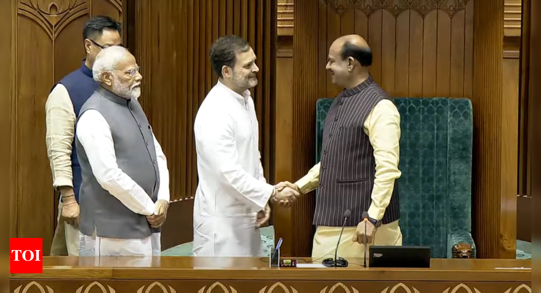 ‘We are confident you’ll defend Constitution’: Rahul Gandhi congratulates Lok Sabha Speaker Om Birla | India News – Times of India