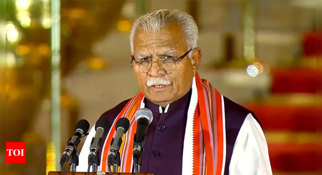 Khattar urges Chhattisgarh to make full use of central funds to expedite state’s development | India News – Times of India