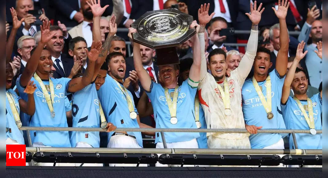 Manchester City bounce back to beat Manchester United on penalties, lift Community Shield | Football News – Times of India